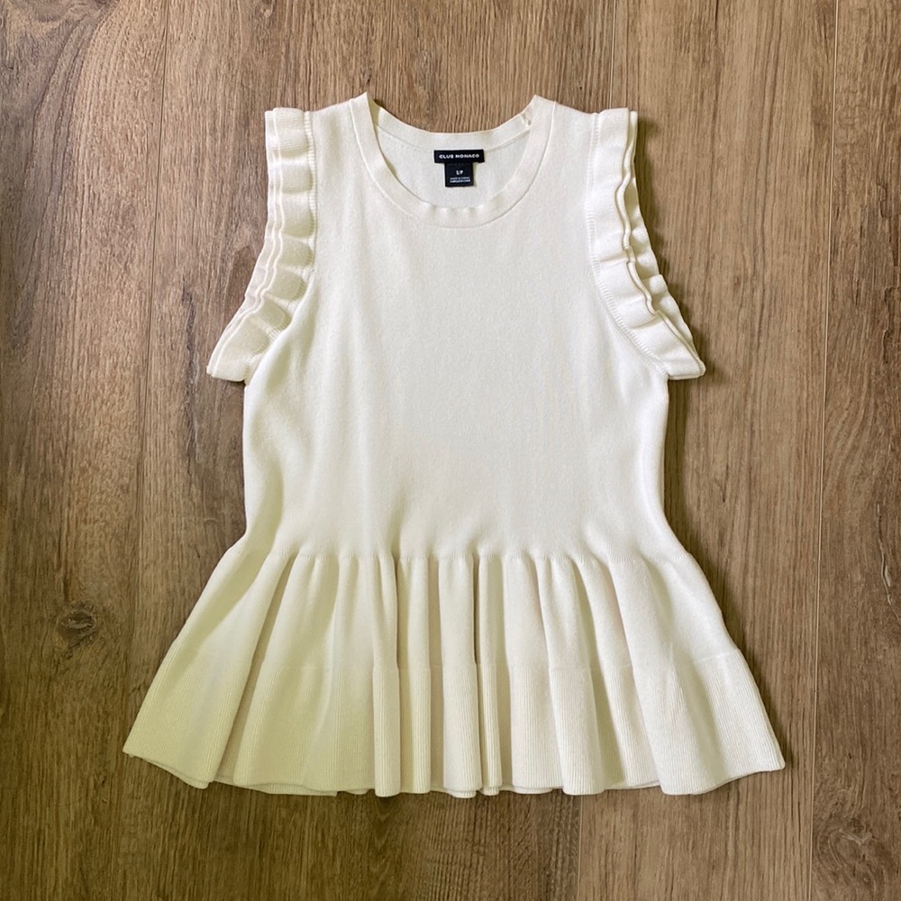 Club Monaco - Knit Tank - Size S - Ivory/Beige